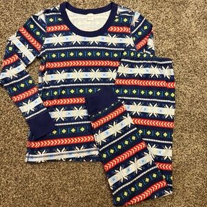 Hanna Andersson Holiday Long Pajama Set Women’s Top Size L & Pants XL Cotton EUC